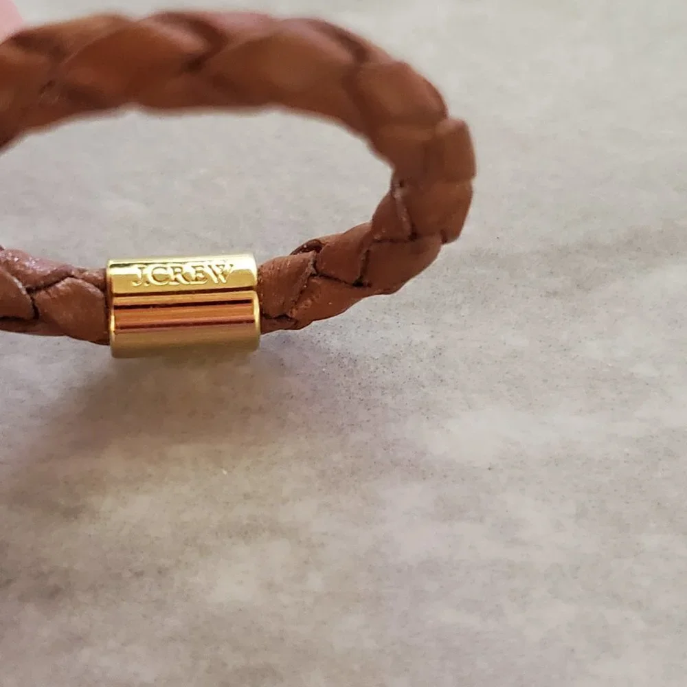 🌵 J.Crew Brown Braided Leather Ring Size 6 🌵 - Picture 3 of 4